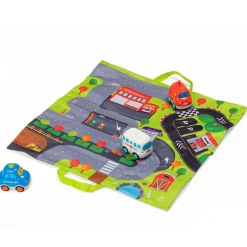 EUREKAKIDS Alfombra de juegos con 3 coches