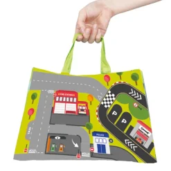 EUREKAKIDS Alfombra de juegos con 3 coches