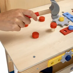 EUREKAKIDS Banco de trabajo de madera con 45 accesorios
