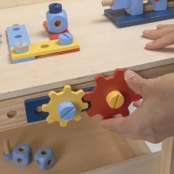 EUREKAKIDS Banco de trabajo de madera con 45 accesorios