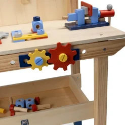 EUREKAKIDS Banco de trabajo de madera con 45 accesorios