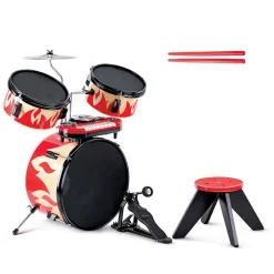 HAPE Batería de madera con teclado y taburete – Cool Beats Drum Set