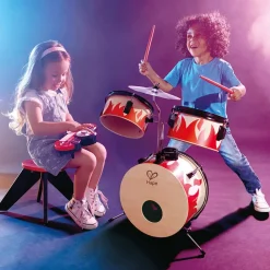 HAPE Batería de madera con teclado y taburete – Cool Beats Drum Set
