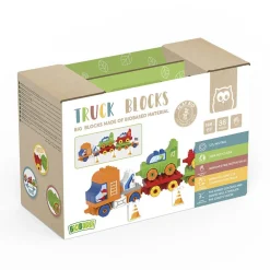 EUREKAKIDS Bloques de construcción BIO – Camión transportador de vehículos