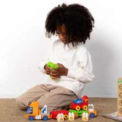 EUREKAKIDS Bloques de construcción BIO – Camión transportador de vehículos