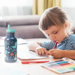EUREKAKIDS Botella de agua personalizable para niños con diseño de dinosaurios
