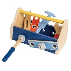 EUREKAKIDS Caja de herramientas de madera con accesorios