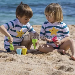 EUREKAKIDS Camiseta de protección solar Sea world colors talla 4