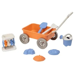 EUREKAKIDS Carretilla de juguete con 7 accesorios para playa, arena y agua
