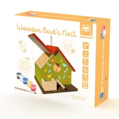 EUREKAKIDS Casita de pájaros de madera para construir y pintar