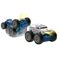 EUREKAKIDS Coche con radiocontrol reversible Rescue Racer azul y gris