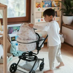 EUREKAKIDS Cochecito 2 en 1 plegable con giro 360º