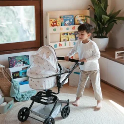 EUREKAKIDS Cochecito 2 en 1 plegable con giro 360º