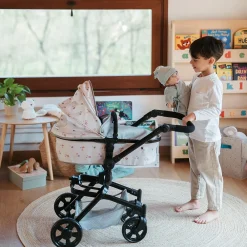 EUREKAKIDS Cochecito 2 en 1 plegable con giro 360º