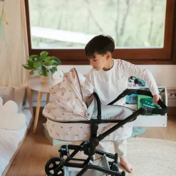 EUREKAKIDS Cochecito 2 en 1 plegable con giro 360º