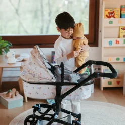 EUREKAKIDS Cochecito 2 en 1 plegable con giro 360º