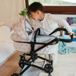 EUREKAKIDS Cochecito 2 en 1 plegable con giro 360º