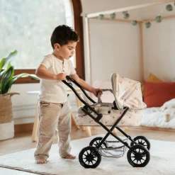 EUREKAKIDS Cochecito plegable para muñecas & muñecos de 36cm