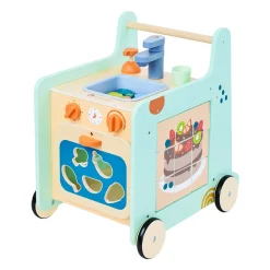 EUREKAKIDS Cocina caminador de madera 2 en 1