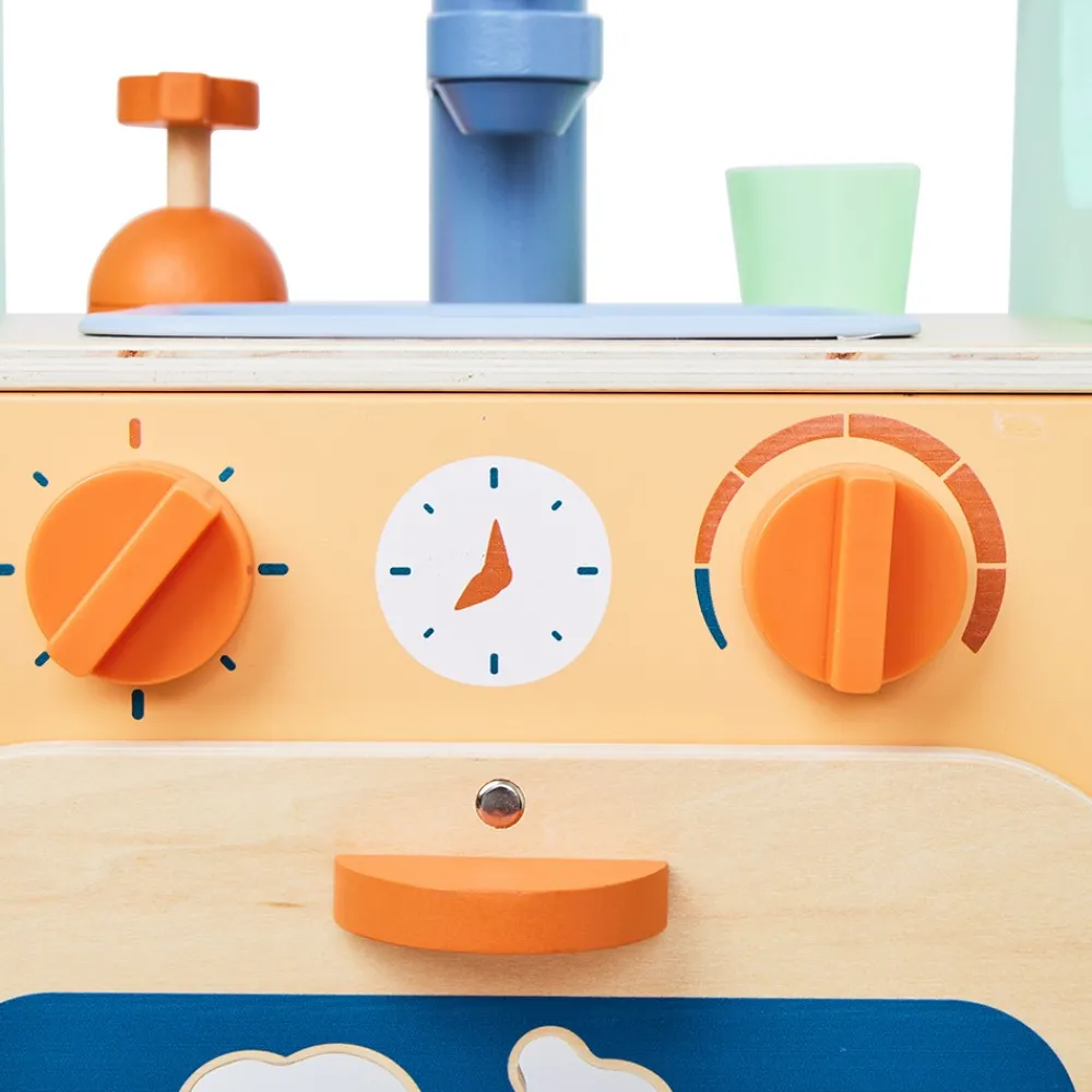 EUREKAKIDS Cocina caminador de madera 2 en 1