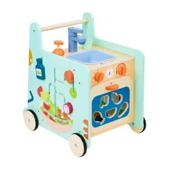 EUREKAKIDS Cocina caminador de madera 2 en 1