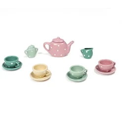 EUREKAKIDS Conjunto 13 piezas de cerámica para jugar a tomar el té