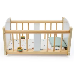 EUREKAKIDS Cuna mecedora de madera