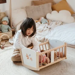 EUREKAKIDS Cuna mecedora de madera