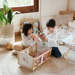 EUREKAKIDS Cuna mecedora de madera