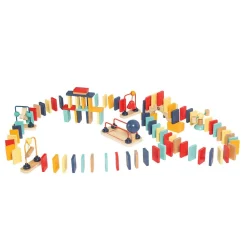 EUREKAKIDS Dominó dinámico de madera para construir circuitos - 107 piezas