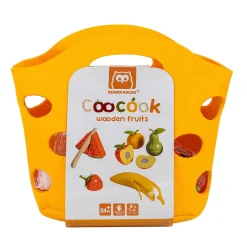 EUREKAKIDS Frutas de madera con cuchillo de juguete para aprender a cortar