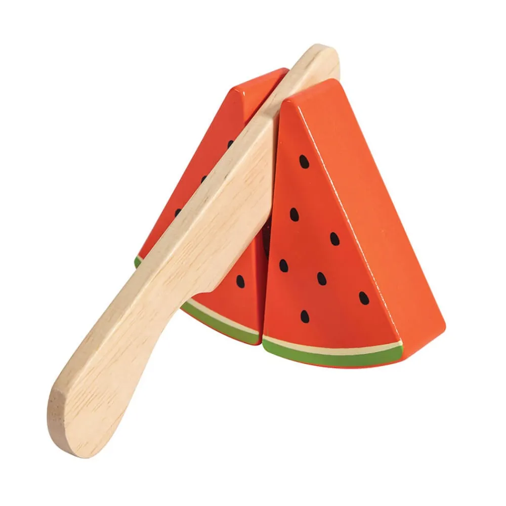 EUREKAKIDS Frutas de madera con cuchillo de juguete para aprender a cortar