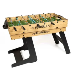 EUREKAKIDS Futbolín y billar plegable 2 en 1