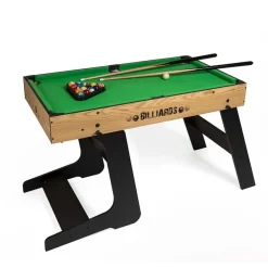 EUREKAKIDS Futbolín y billar plegable 2 en 1