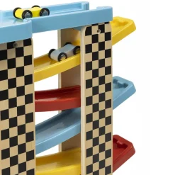 EUREKAKIDS Garaje de madera con pistas de carreras super rápidas