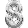 PARTYDECO Globo plata en forma de número 8
