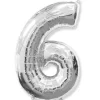PARTYDECO Globo plata en forma de número 6