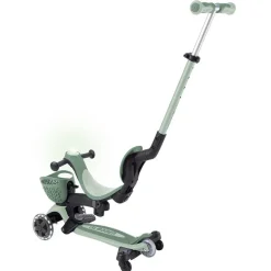 GLOBBER Go Up Baby Lights 360 – Patinete Evolutivo con Luces (Sage/Oliva)