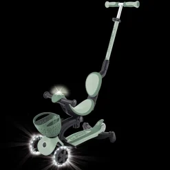 GLOBBER Go Up Baby Lights 360 – Patinete Evolutivo con Luces (Sage/Oliva)