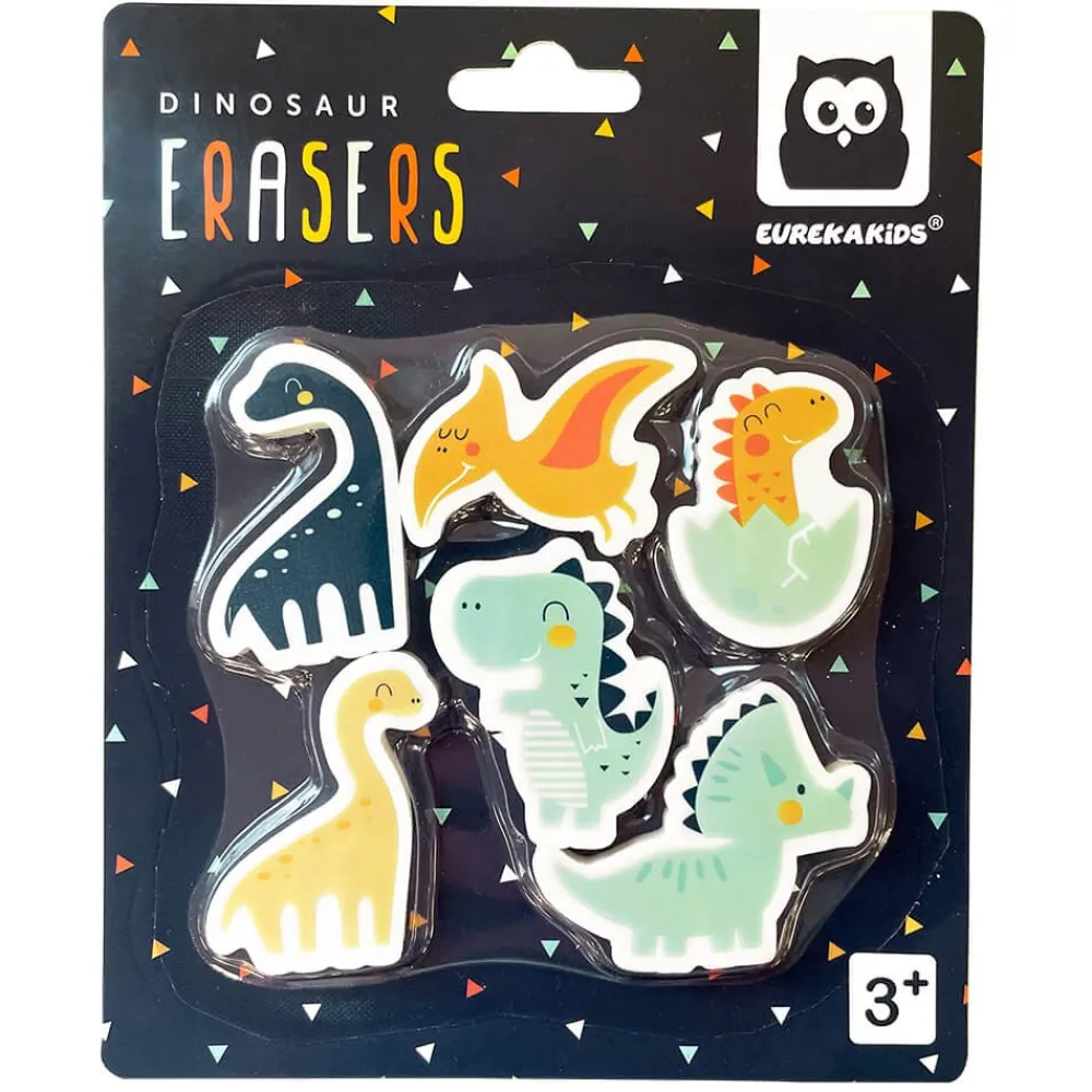 EUREKAKIDS Gomas de borrar – conjunto 5 unidades con forma de dinosaurios