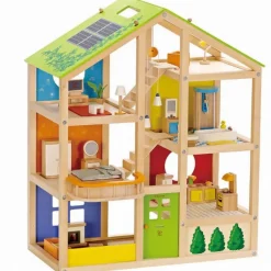 HAPE Gran casa de muñecas de madera con muebles