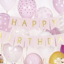 EUREKAKIDS Guirnalda cumpleaños rosa