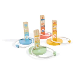 EUREKAKIDS Juego de anillas de madera para practicar la puntería