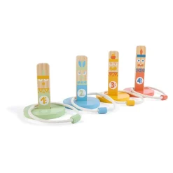 EUREKAKIDS Juego de anillas de madera para practicar la puntería