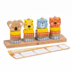 EUREKAKIDS Juego de bloques apilables con tarjetas Wild