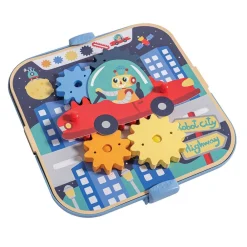 EUREKAKIDS Juego de engranajes con clavijas y formas de cartón - Dynamics Gears