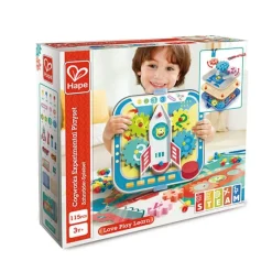 HAPE Juego de engranajes con clavijas y formas de cartón Groovy-Go-Round