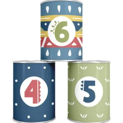 EUREKAKIDS Juego de latas para practicar la puntería – Tribal Tin Can Alley