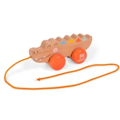 EUREKAKIDS Juguete arrastrable de madera - Cocodrilo