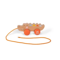 EUREKAKIDS Juguete arrastrable de madera - Cocodrilo